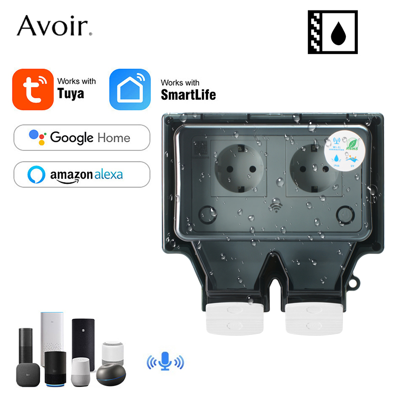 Smart Outdoor Plug - Avoir Tuya Wall Electrical Sockets Ip66