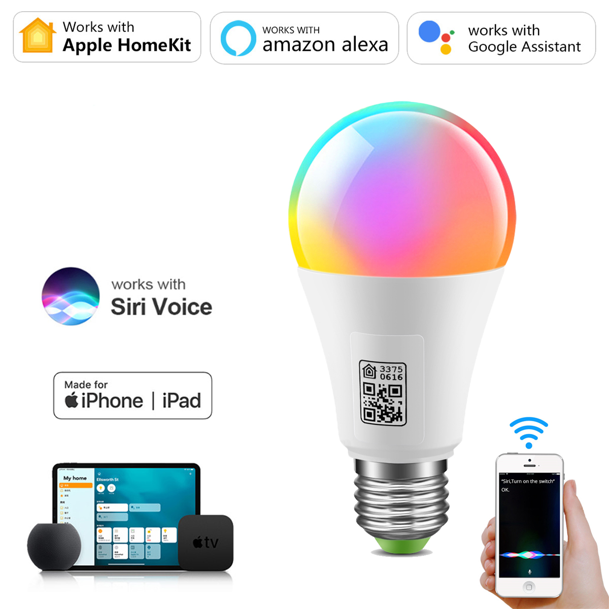 Smart Home Demo Kit - Homekit Smart Wifi Light Bulb Multicoloured