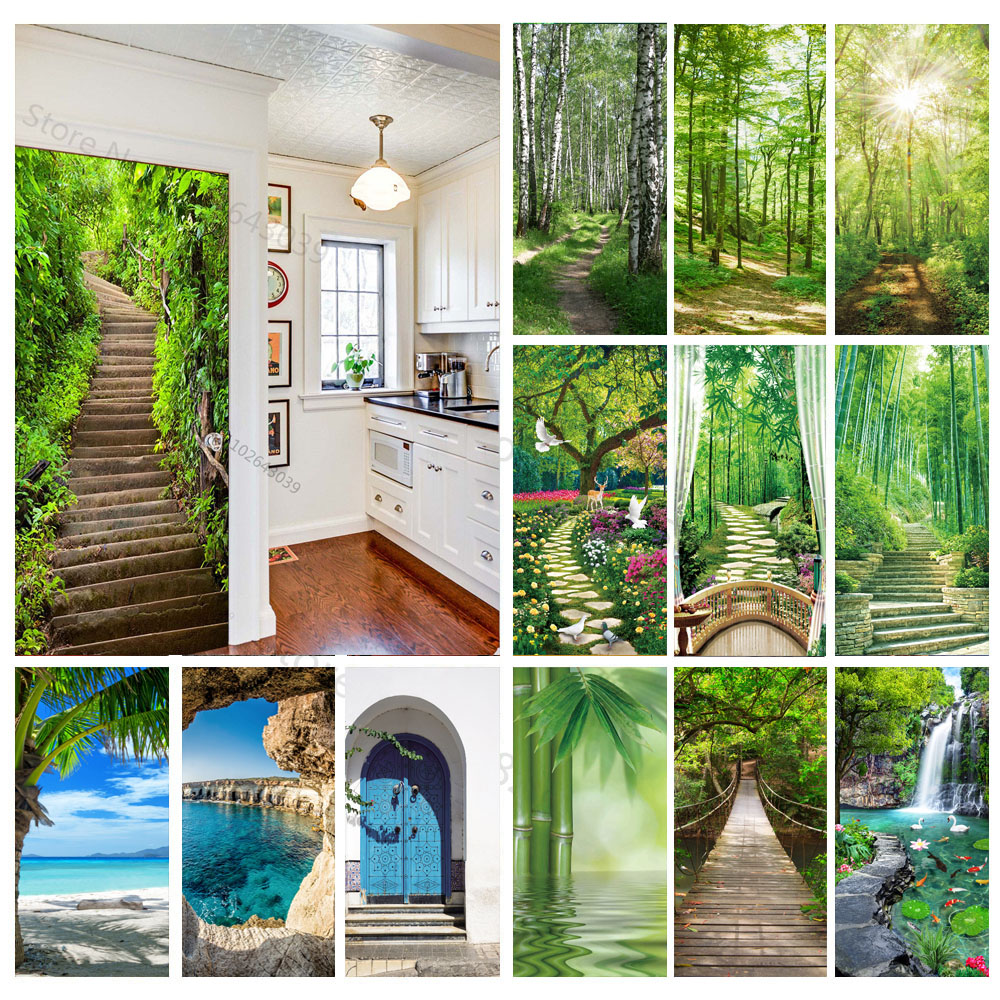 Smart Home Decor - Steps Forest 3D Door Stickers Self