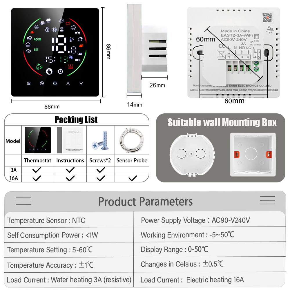Tuya WiFi Smart Thermostat Ele - Smart Home Thermostat recension och pris