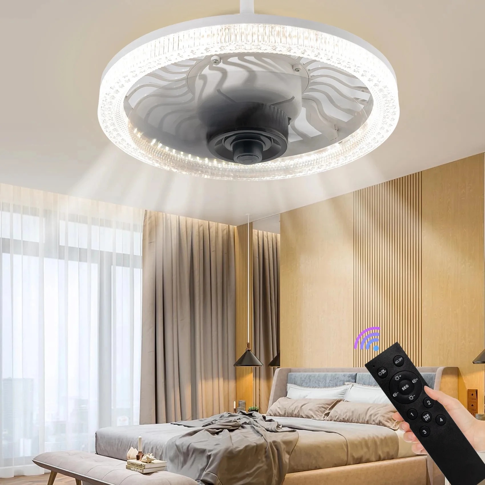 Smart LED Ceiling Fan Light wi - Smart Bulb recension och pris
