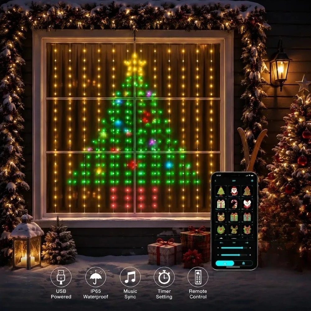 LED Pixel Curtain Lights Bluet - Smart Home Decor recension och pris