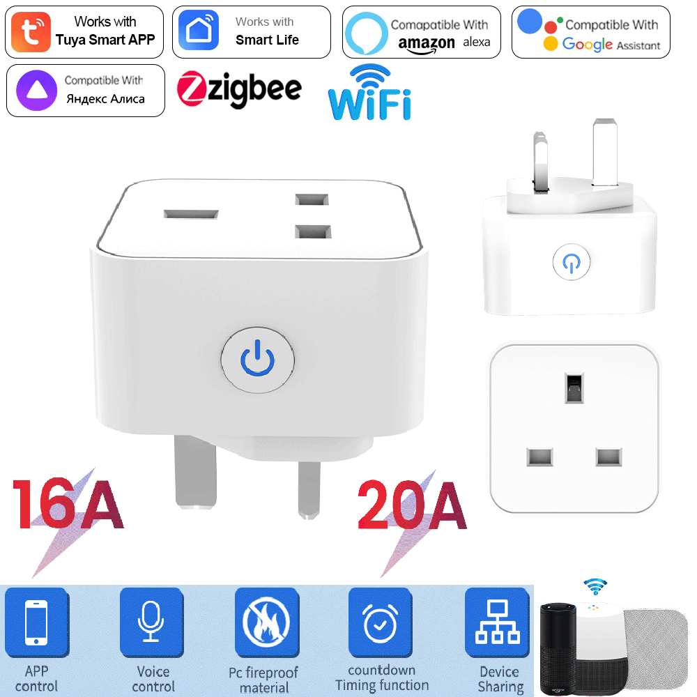 Tuya Smart Socket 16A/20A WiFi - Smart Home Wiser recension och pris