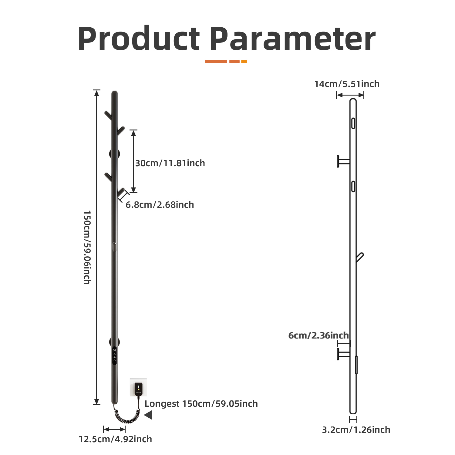 Smart Electric Towel Rack Eco- - Smart Home In Us recension och pris