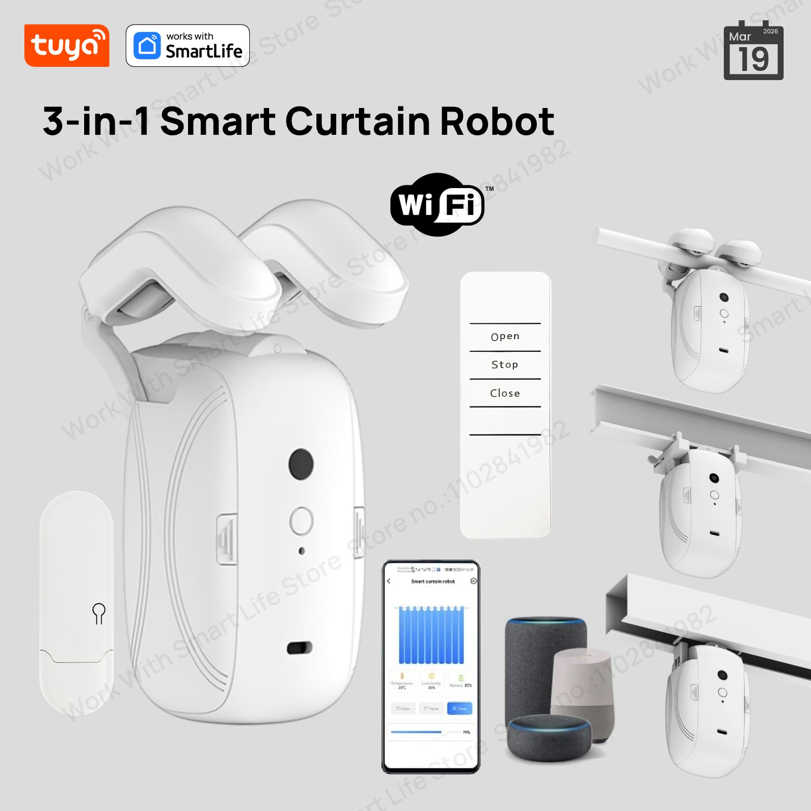 1/2PCS Tuya Smart WiFi Curtain - Smart Home Zentrale recension och pris