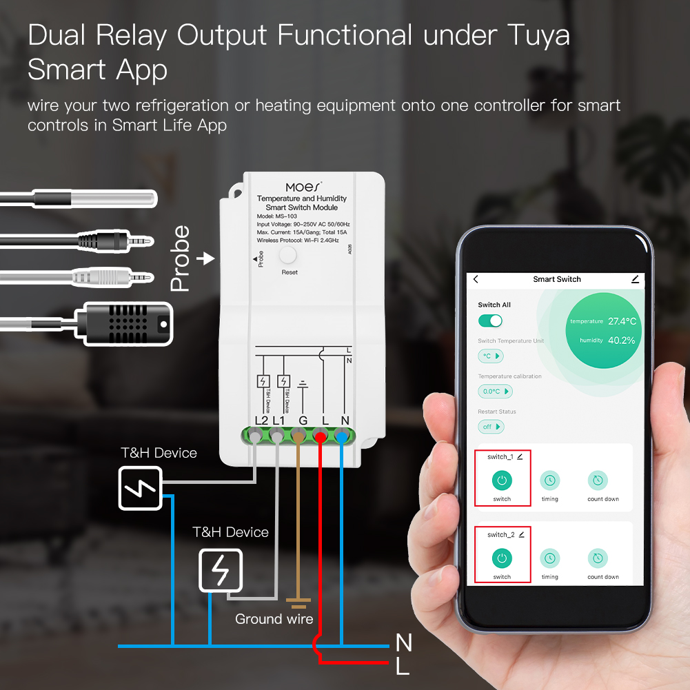 WiFi Smart Temperature Humidit - Smart Home Thermostat recension och pris