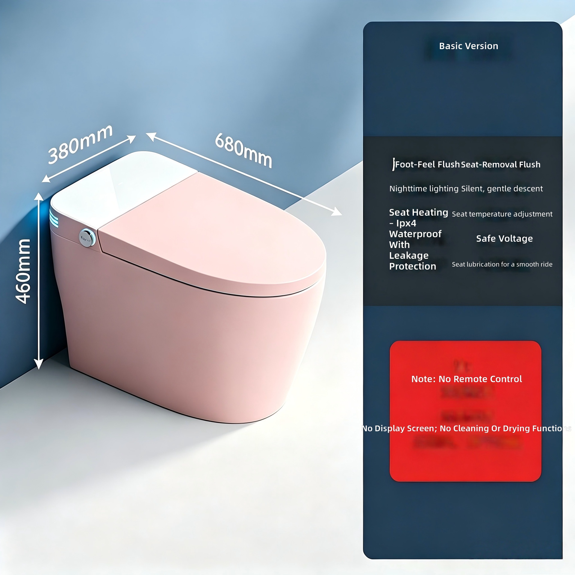 Smart Toilet, Pink, All-in-1 A - Smart Home In Us recension och pris